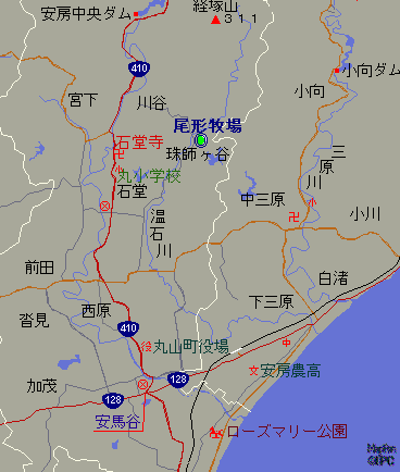安房郡丸山町付近の地図