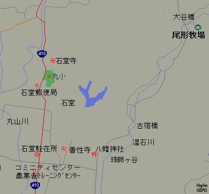 丸山町珠師ヶ谷・尾形牧場付近の地図